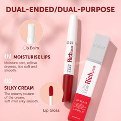 8 colors waterproof double-ended lip