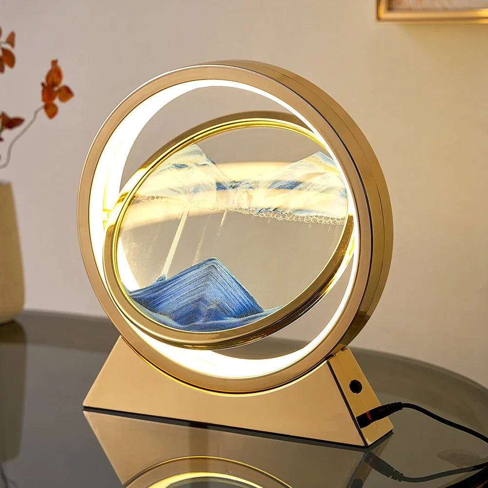 LED Light Creative Quicksand Table Lamp