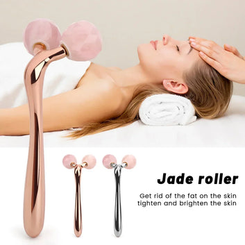 Rose Quartz 3D Roller V Facial Lifting