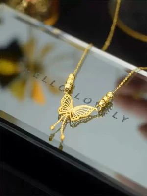 Elegant Gold Butterfly Pendant Necklace - Image 4