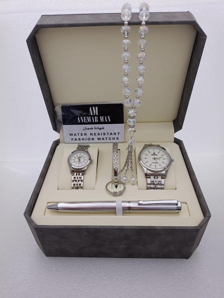 Men's Stainless Steel Set: Watch, Rosary, Pen & Cufflinks - Image 2