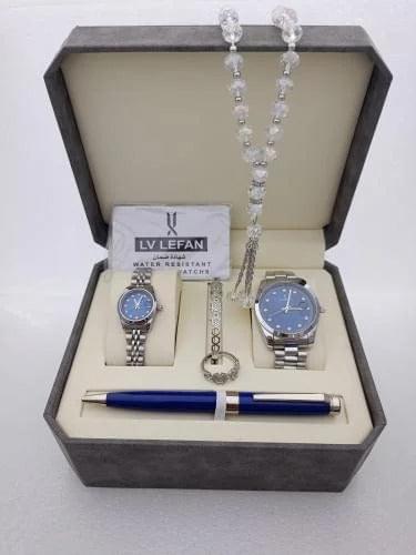Men's Stainless Steel Set: Watch, Rosary, Pen & Cufflinks - Image 3